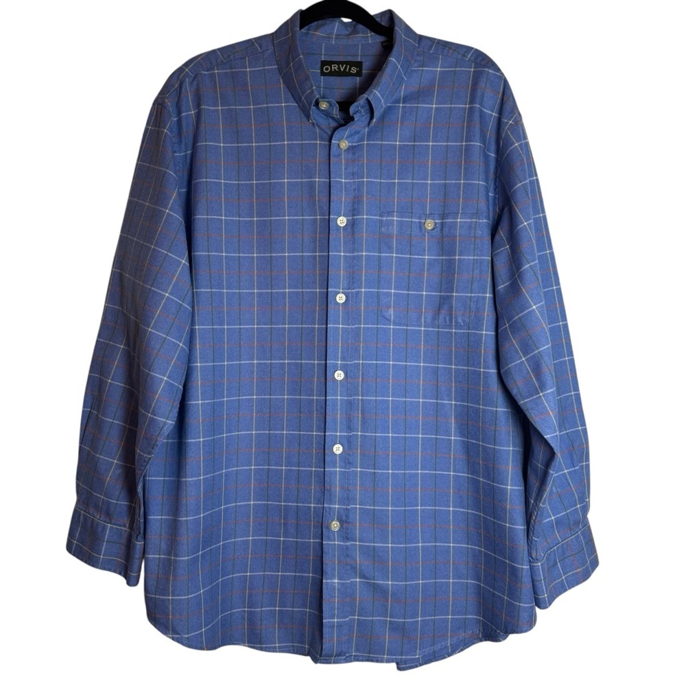 Orvis Blue Plaid Button-Down Shirt